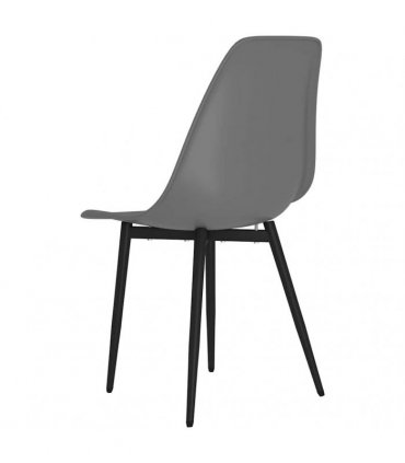 vidaXL Dining Chairs 2 pcs Grey PP