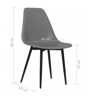 vidaXL Dining Chairs 2 pcs Grey PP