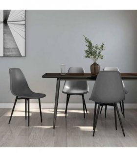vidaXL Dining Chairs 4 pcs Grey PP