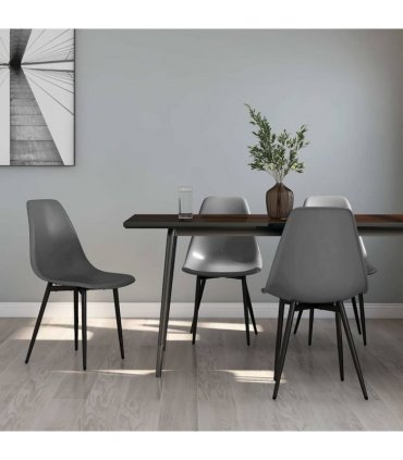 vidaXL Dining Chairs 4 pcs Grey PP