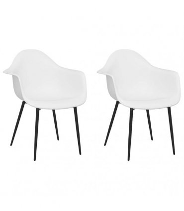 vidaXL Dining Chairs 2 pcs White PP