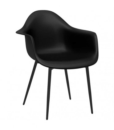 vidaXL Dining Chairs 2 pcs Black PP