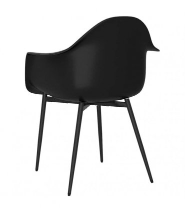 vidaXL Dining Chairs 2 pcs Black PP