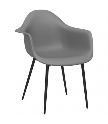 vidaXL Dining Chairs 2 pcs Grey PP