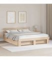 vidaXL Bed Frame with Headboard Brown 180 x 200 cm Solid Pine Wood