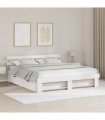 vidaXL Bed Frame with Headboard White 180 x 200 cm Solid Pine Wood