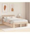 vidaXL Bed Frame with Headboard Brown 120 x 200 cm Solid Pine Wood