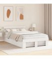 vidaXL Bed Frame with Headboard White 120 x 200 cm Solid Pine Wood