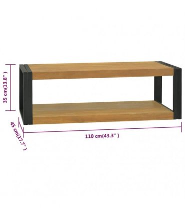 vidaXL Wall-mounted Bathroom Cabinet 110x45x35 cm Solid Wood Teak