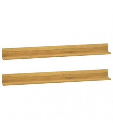 vidaXL Wall Shelves 2 pcs 110x10x10 cm Solid Wood Teak