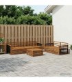 vidaXL Outdoor Sofa Set 6 pcs 5-Seaters Natural Solid Acacia Wood
