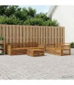 vidaXL Outdoor Sofa Set 6 pcs 5-Seaters Natural Solid Acacia Wood