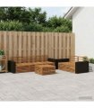 vidaXL Outdoor Sofa Set 6 pcs 5-Seaters Natural Solid Acacia Wood