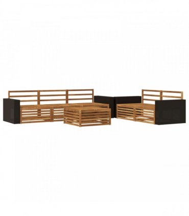 vidaXL Outdoor Sofa Set 6 pcs 5-Seaters Natural Solid Acacia Wood