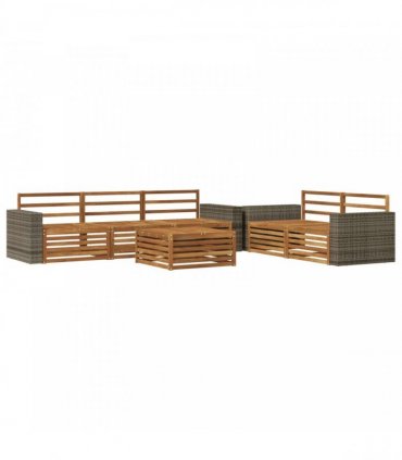 vidaXL Outdoor Sofa Set 6 pcs 5-Seaters Natural Solid Acacia Wood