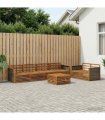 vidaXL Outdoor Sofa Set 7 pcs 6-Seaters Natural Solid Acacia Wood