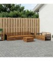 vidaXL Outdoor Sofa Set 7 pcs 6-Seaters Natural Solid Acacia Wood
