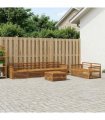 vidaXL Outdoor Sofa Set 7 pcs 6-Seaters Natural Solid Acacia Wood