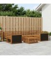 vidaXL Outdoor Sofa Set 7 pcs 6-Seaters Natural Solid Acacia Wood