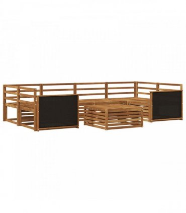 vidaXL Outdoor Sofa Set 7 pcs 6-Seaters Natural Solid Acacia Wood