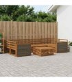 vidaXL Outdoor Sofa Set 7 pcs 6-Seaters Natural Solid Acacia Wood