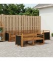 vidaXL Outdoor Sofa Set 7 pcs 7-Seaters Natural Solid Acacia Wood