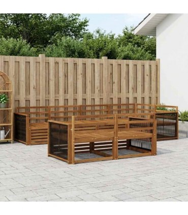 vidaXL Outdoor Sofa Set 7 pcs 7-Seaters Natural Solid Acacia Wood