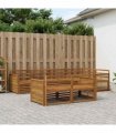 vidaXL Outdoor Sofa Set 7 pcs 7-Seaters Natural Solid Acacia Wood