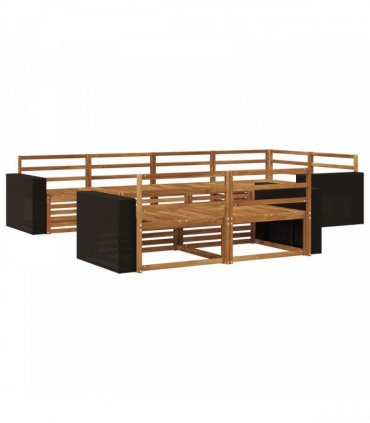vidaXL Outdoor Sofa Set 7 pcs 7-Seaters Natural Solid Acacia Wood