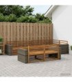 vidaXL Outdoor Sofa Set 7 pcs 7-Seaters Natural Solid Acacia Wood