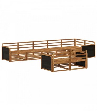 vidaXL Outdoor Sofa Set 8 pcs 8-Seaters Natural Solid Acacia Wood