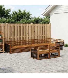 vidaXL Outdoor Sofa Set 8 pcs 8-Seaters Natural Solid Acacia Wood