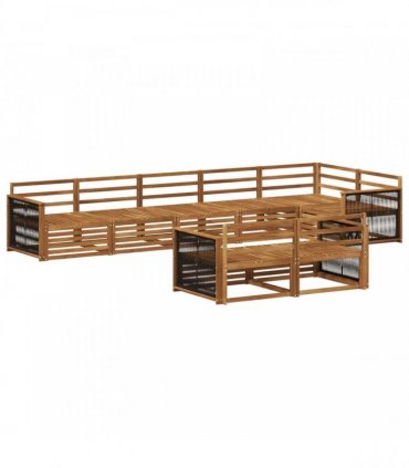 vidaXL Outdoor Sofa Set 8 pcs 8-Seaters Natural Solid Acacia Wood