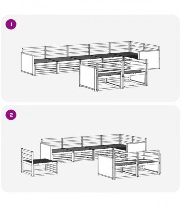 vidaXL Outdoor Sofa Set 8 pcs 8-Seaters Natural Solid Acacia Wood