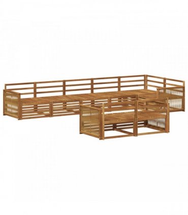 vidaXL Outdoor Sofa Set 8 pcs 8-Seaters Natural Solid Acacia Wood