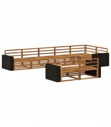 vidaXL Outdoor Sofa Set 8 pcs 8-Seaters Natural Solid Acacia Wood