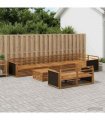 vidaXL Outdoor Sofa Set 9 pcs 8-Seaters Natural Solid Acacia Wood