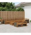 vidaXL Outdoor Sofa Set 9 pcs 8-Seaters Natural Solid Acacia Wood