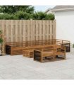 vidaXL Outdoor Sofa Set 9 pcs 8-Seaters Natural Solid Acacia Wood