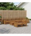 vidaXL Outdoor Sofa Set 9 pcs 8-Seaters Natural Solid Acacia Wood