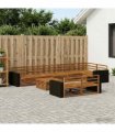 vidaXL Outdoor Sofa Set 9 pcs 8-Seaters Natural Solid Acacia Wood