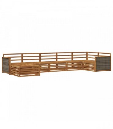 vidaXL Outdoor Sofa Set 7 pcs 7-Seaters Natural Solid Acacia Wood