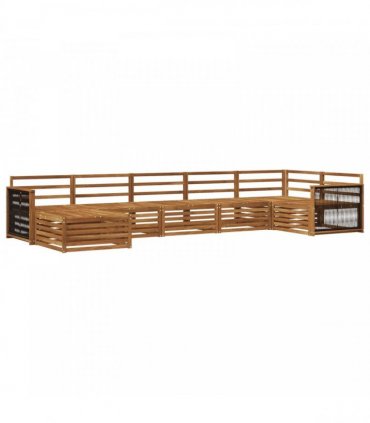 vidaXL Outdoor Sofa Set 7 pcs 7-Seaters Natural Solid Acacia Wood