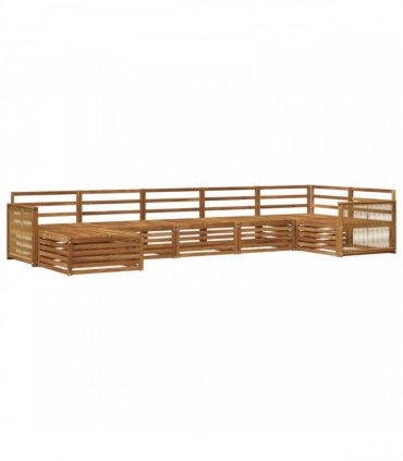 vidaXL Outdoor Sofa Set 7 pcs 7-Seaters Natural Solid Acacia Wood