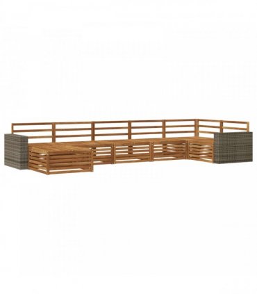 vidaXL Outdoor Sofa Set 7 pcs 7-Seaters Natural Solid Acacia Wood