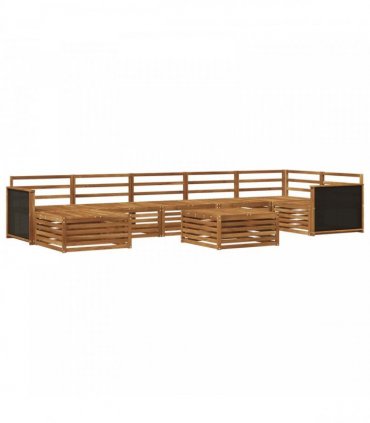 vidaXL Outdoor Sofa Set 8 pcs 7-Seaters Natural Solid Acacia Wood