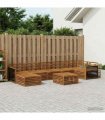 vidaXL Outdoor Sofa Set 8 pcs 7-Seaters Natural Solid Acacia Wood