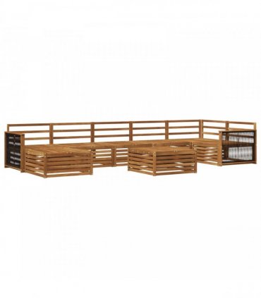 vidaXL Outdoor Sofa Set 8 pcs 7-Seaters Natural Solid Acacia Wood