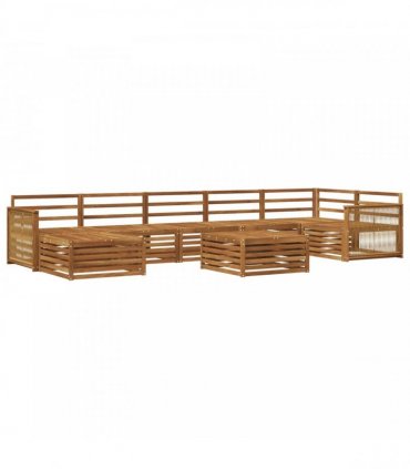 vidaXL Outdoor Sofa Set 8 pcs 7-Seaters Natural Solid Acacia Wood