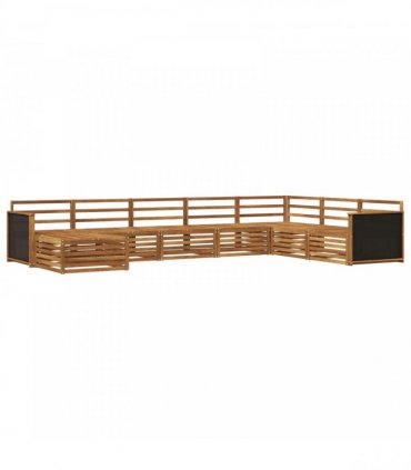 vidaXL Outdoor Sofa Set 8 pcs 7-Seaters Natural Solid Acacia Wood